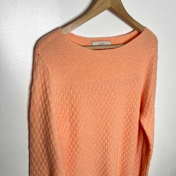 Loft Long Sleeve Pullover Sweater Womens XXL Orange Sherbet Knit Casual Fall - Picture 3 of 8